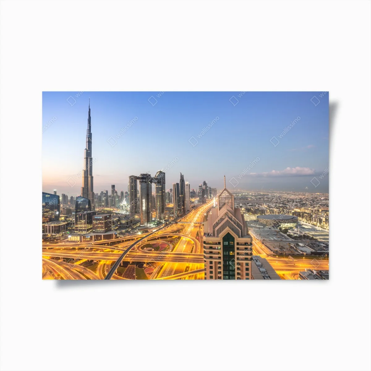 Poster skyline von Dubai bei dämmerung – Wallnifity®
