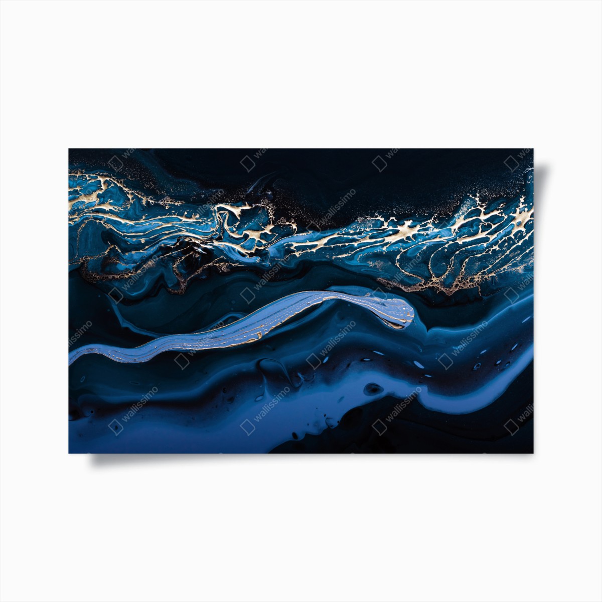 Poster marineblaue und goldene abstraktion – Wallnifity®