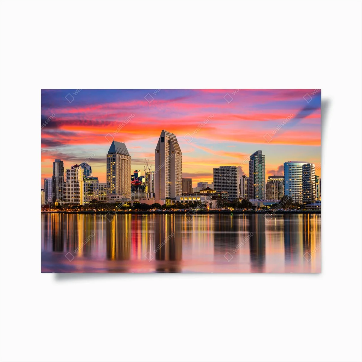 Poster San Diego skyline bei sonnenuntergang – Wallnifity® Poster San Diego skyline bei sonnenuntergang – Wallnifity®