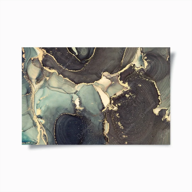 Poster zartes gelbes schleierkraut auf schwarzem hintergrund – Wallnifity®