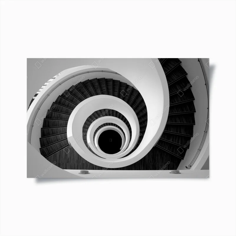 Poster spiraltreppe in monochrom