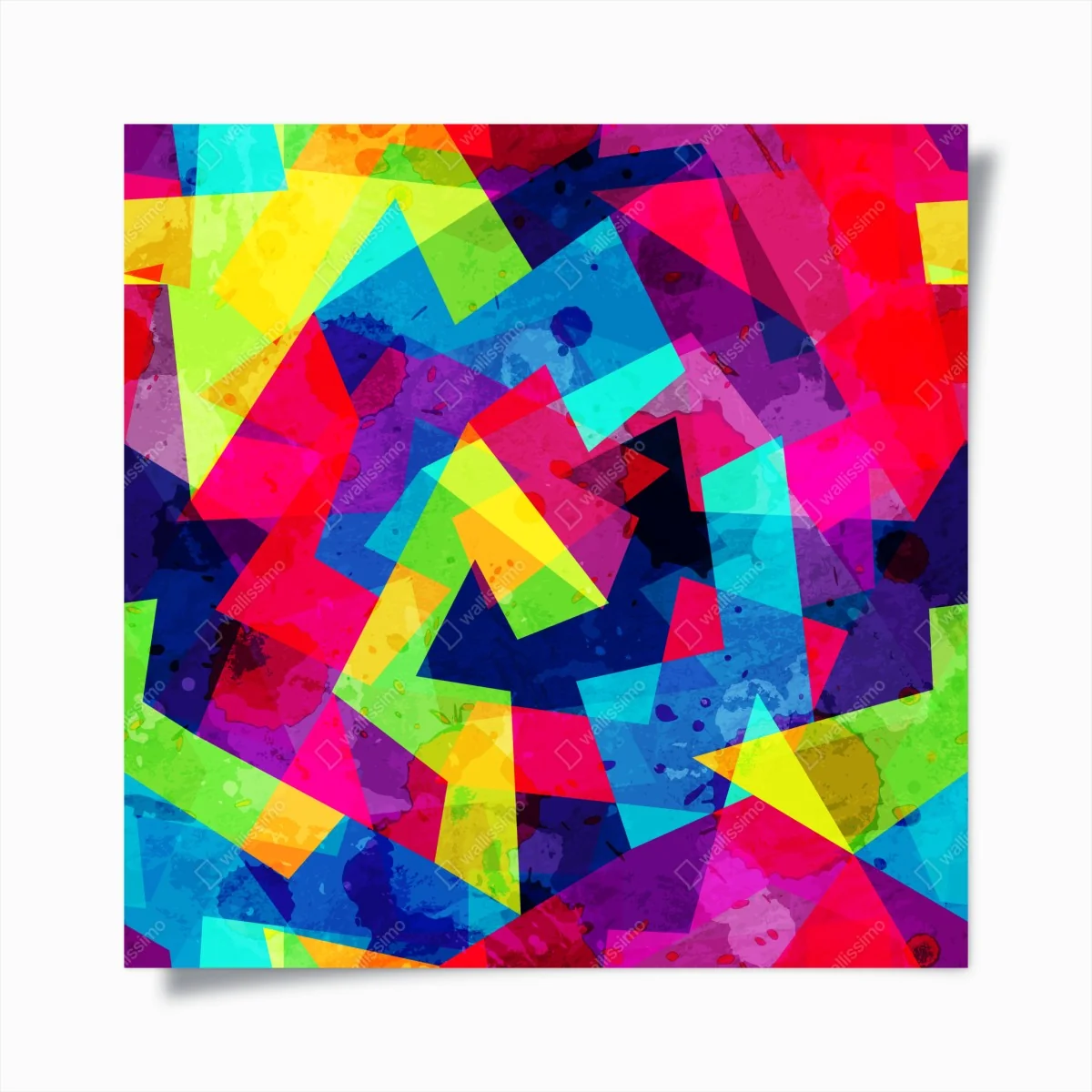Poster lebendige geometrische aquarell-collage – Wallnifity®