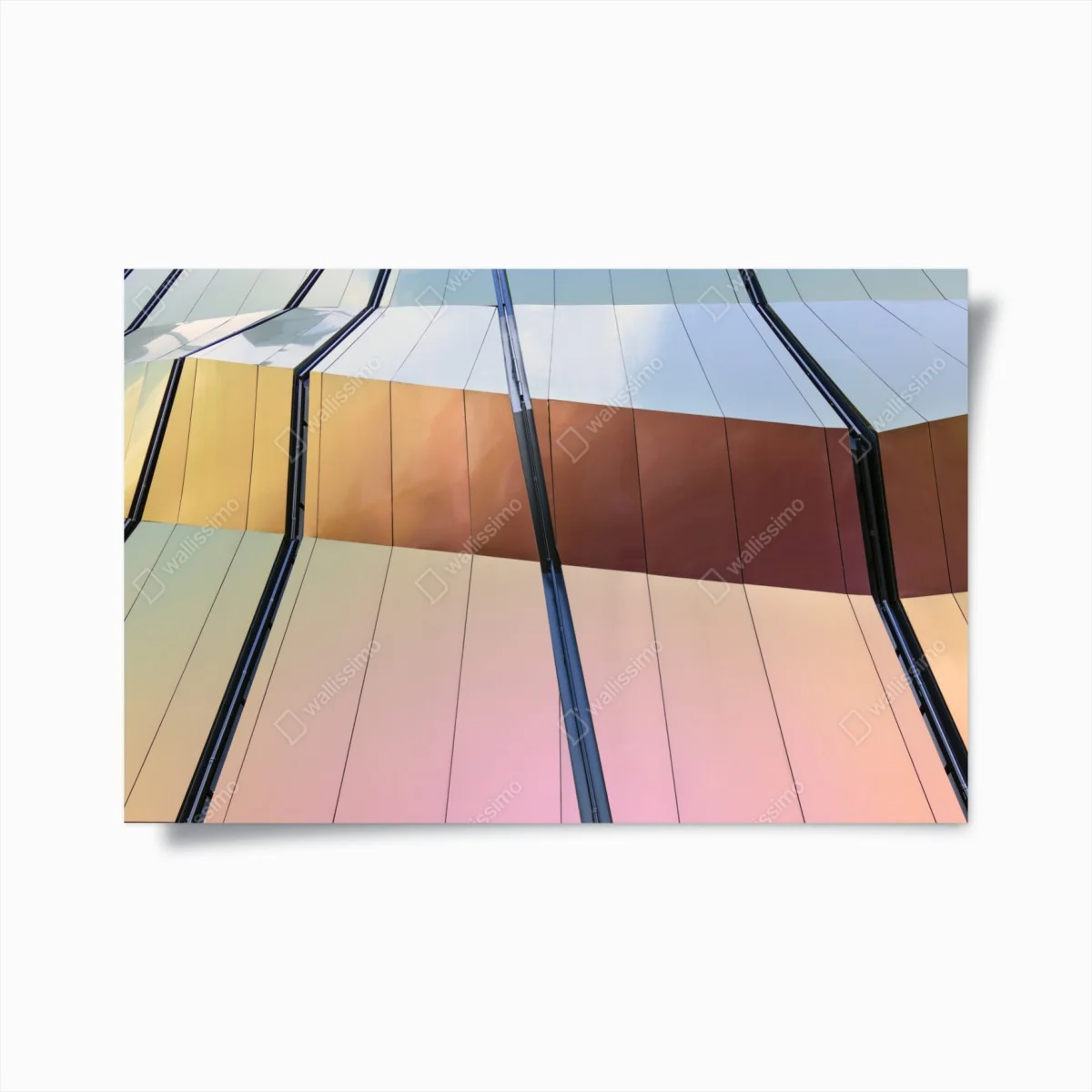 Poster irisierende moderne fassade aus paneelen – Wallnifity®