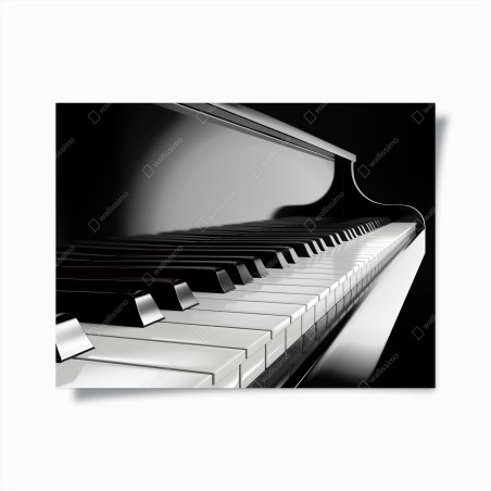 Poster elegante schwarzweiß klaviertasten – Wallnifity®