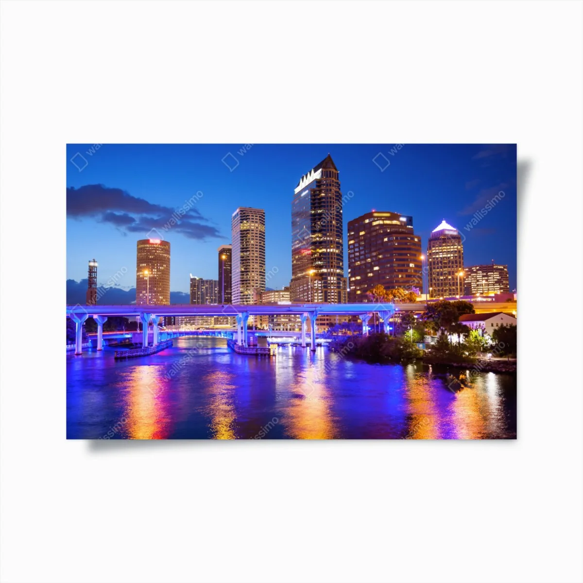 Poster Tampa skyline bei nacht – Wallnifity®