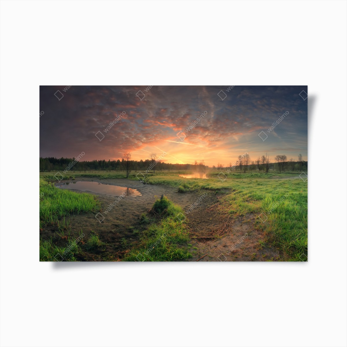 Poster sonnenuntergang über einer ruhigen wiese – Wallnifity® Poster sonnenuntergang über einer ruhigen wiese – Wallnifity®