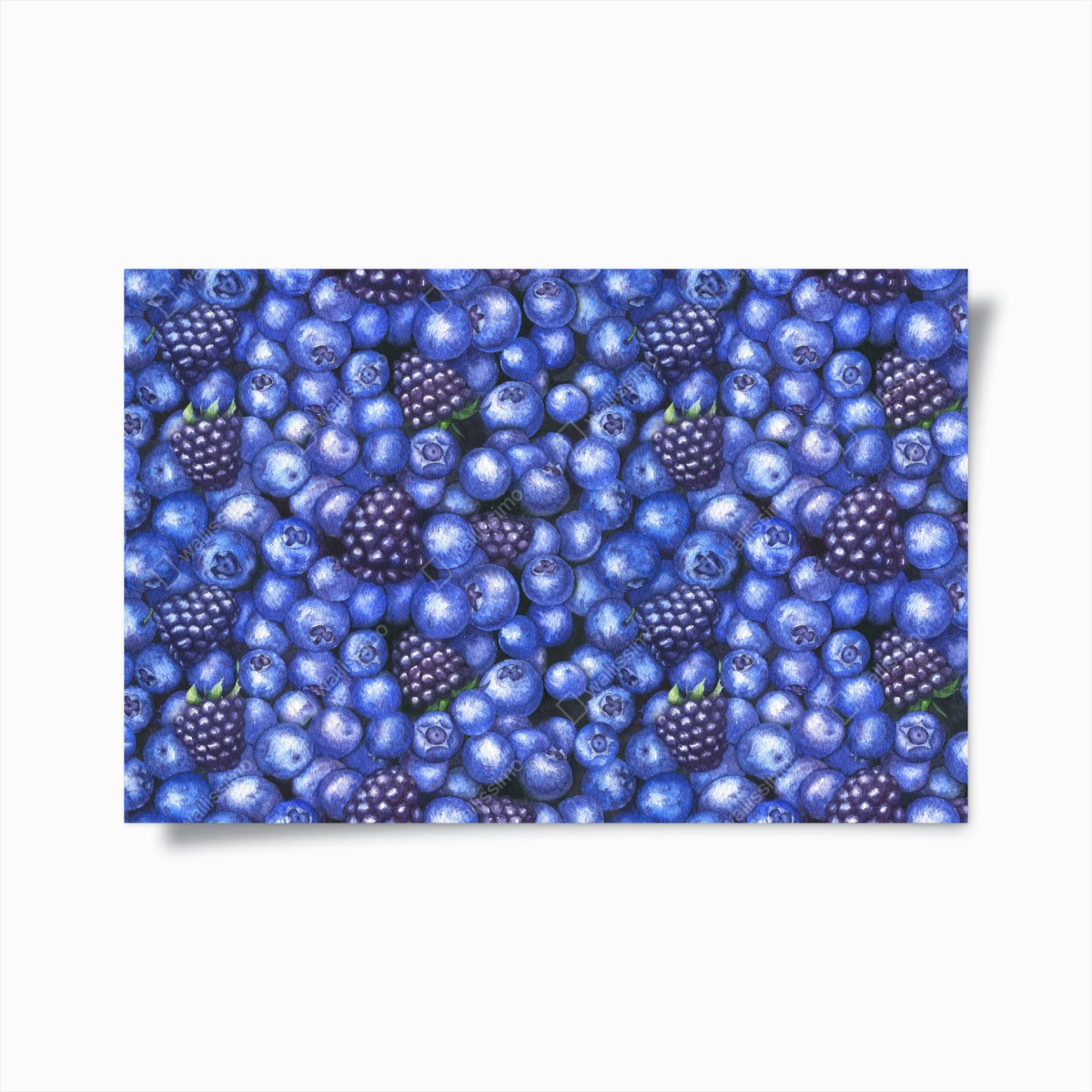 Poster aquarellmuster mit blaubeeren und brombeeren – Wallnifity®
