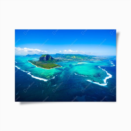 Poster panorama Le Morne über der lagune von Mauritius – Wallnifity®