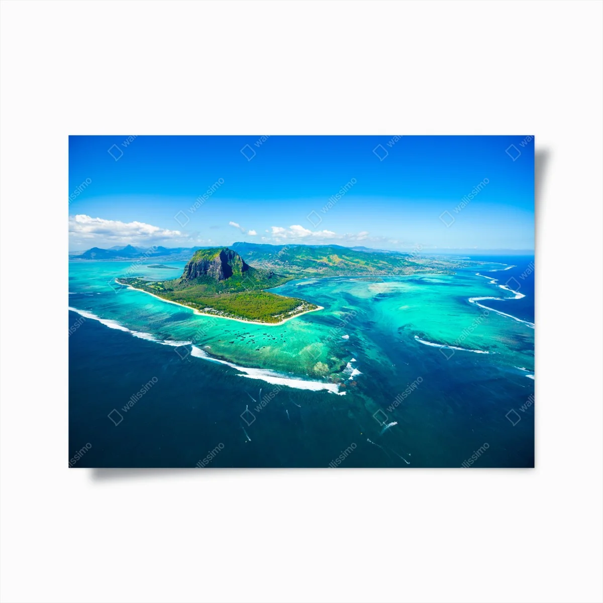 Poster Le Morne panorama der türkislagune – Wallnifity® Poster Le Morne panorama der türkislagune – Wallnifity®