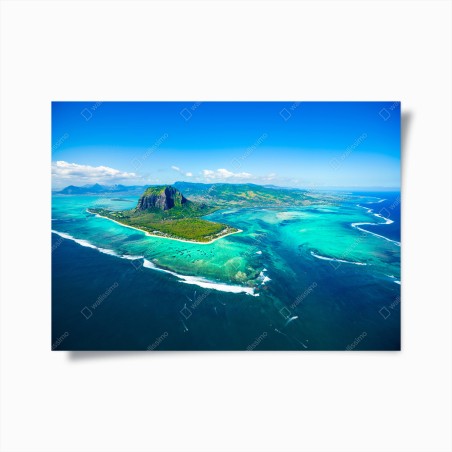 Poster Le Morne panorama der türkislagune – Wallnifity®