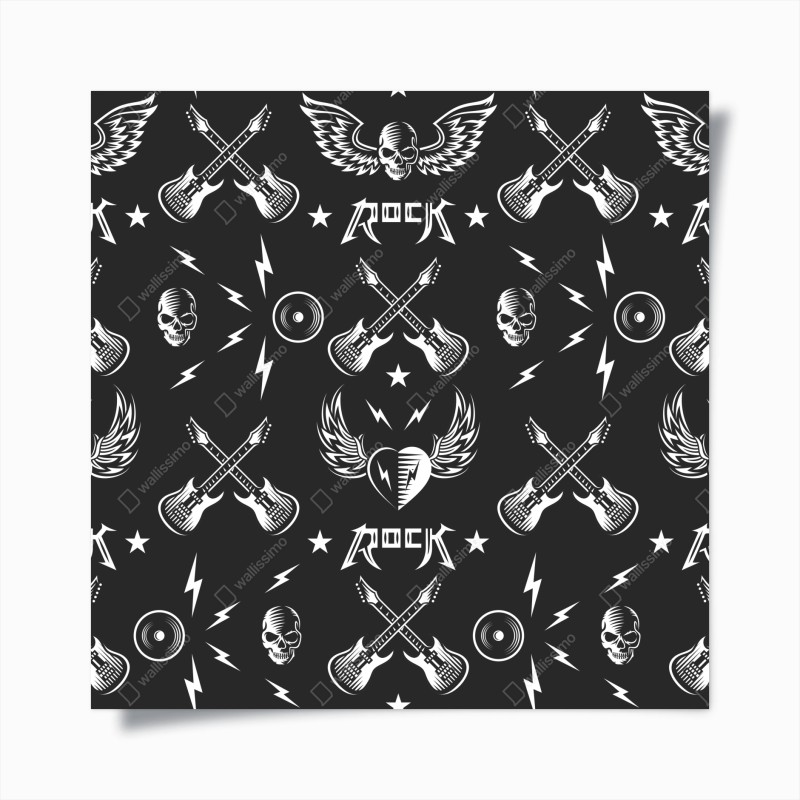 Poster nahtloses muster mit rock-symbolen