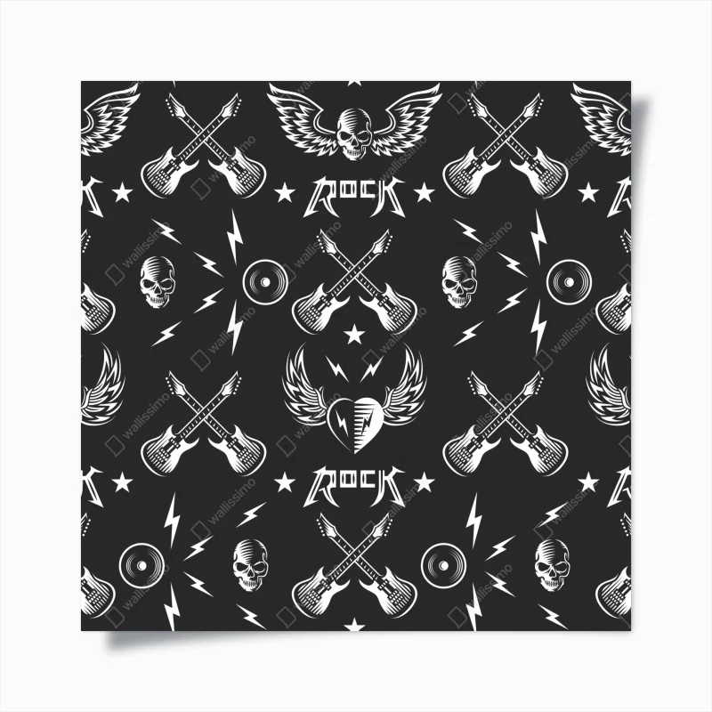 Poster nahtloses muster mit rock-symbolen