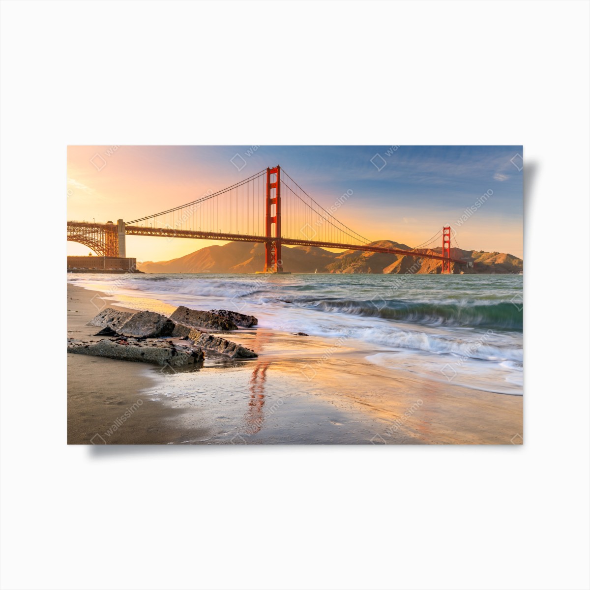 Poster sonnenuntergang an der Golden Gate Bridge – Wallnifity®