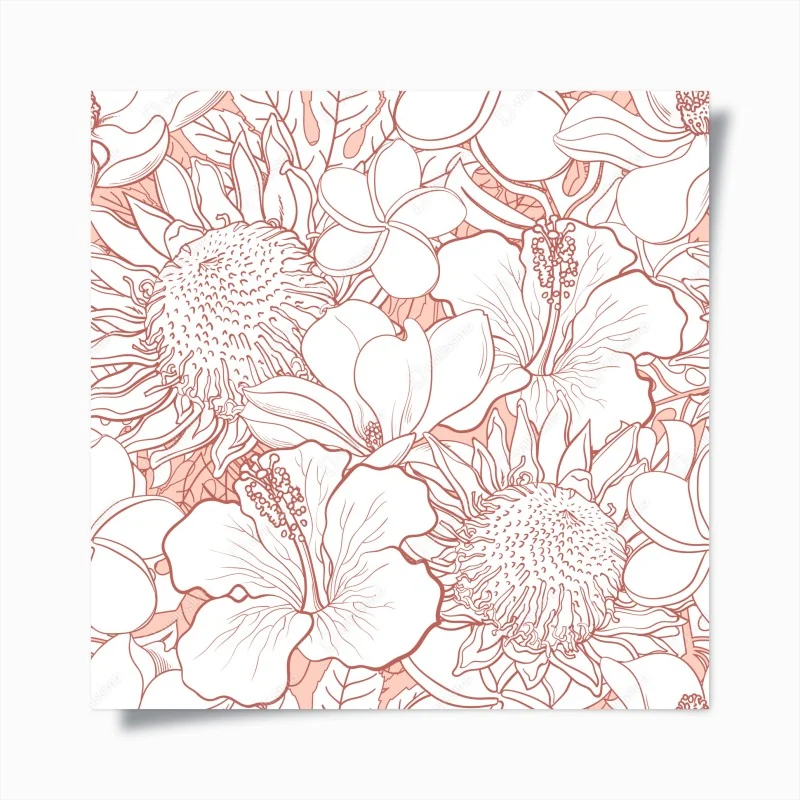 Poster zartes korallenfarbenes blumenmuster