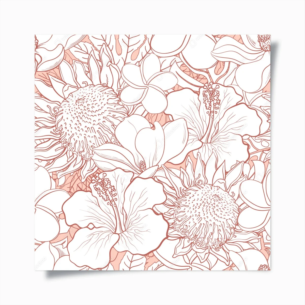 Poster zartes korallenfarbenes blumenmuster – Wallnifity® Poster zartes korallenfarbenes blumenmuster – Wallnifity®