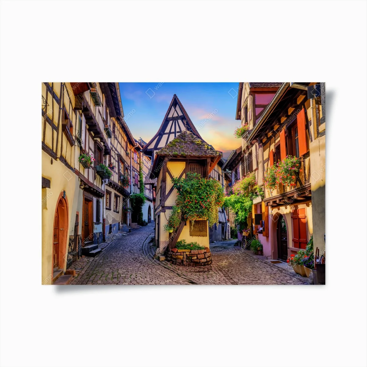 Poster malerische fachwerkstraße in Eguisheim, Elsass – Wallnifity® Poster malerische fachwerkstraße in Eguisheim, Elsass – Wallnifity®
