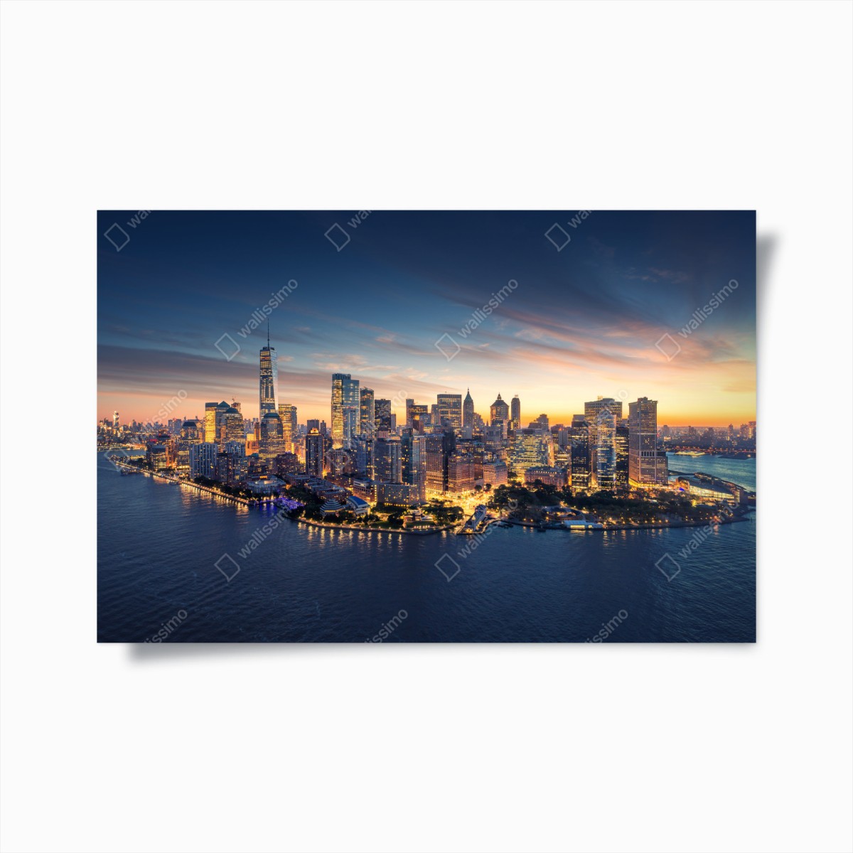 Poster Manhattan panorama bei sonnenaufgang – Wallnifity® Poster Manhattan panorama bei sonnenaufgang – Wallnifity®