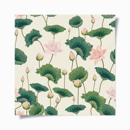 Poster ruhiges botanisches lotosmuster – Wallnifity®