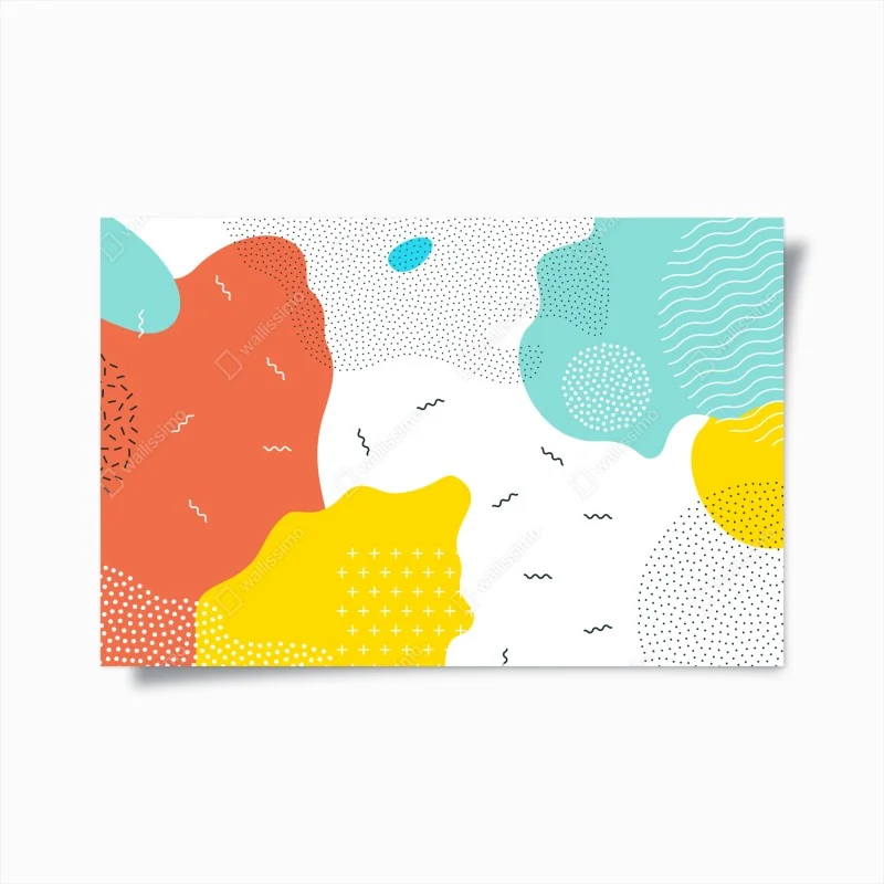 Poster verspielte abstrakte formen in lebendigen farben