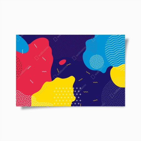 Poster lebhaftes abstraktes formenmuster – Wallnifity®
