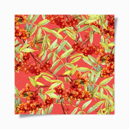 Poster aquarellmuster mit vogelbeeren – Wallnifity®