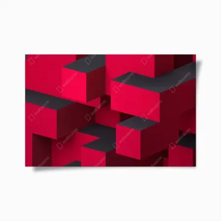 Poster kräftige rote geometrische blöcke – Wallnifity®
