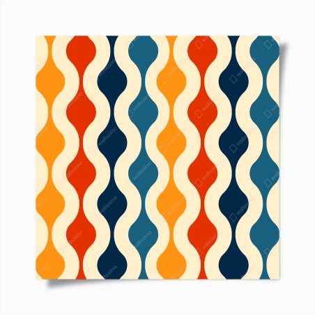 Poster retro welliges mid-century muster – Wallnifity®