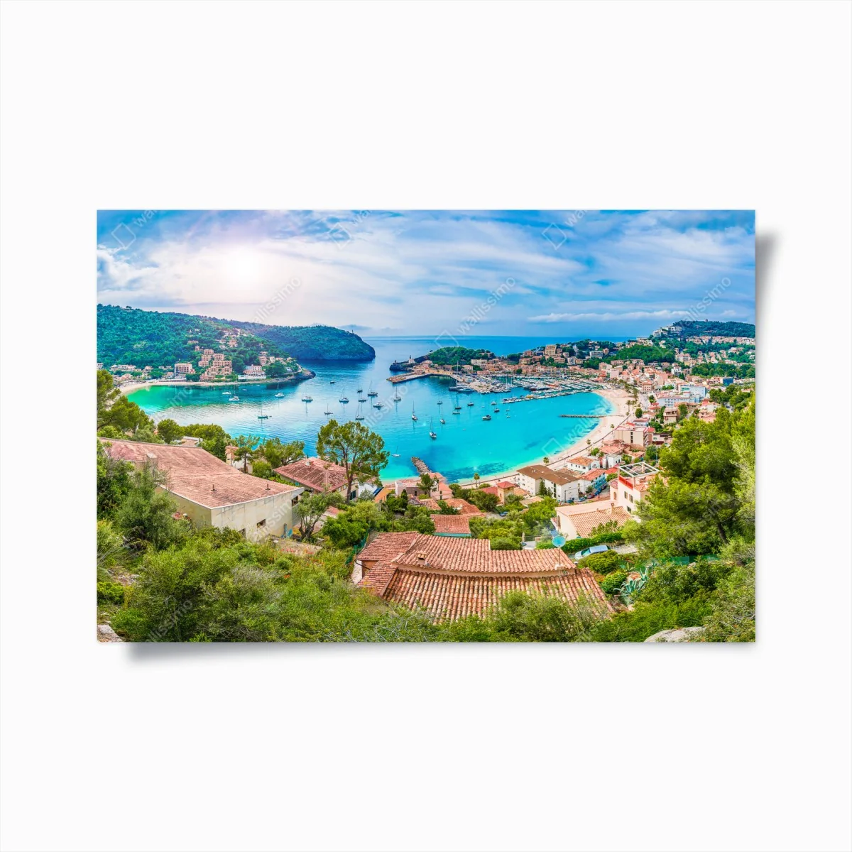 Poster sonnige panoramaaufnahme von Port de Soller – Wallnifity® Poster sonnige panoramaaufnahme von Port de Soller – Wallnifity®