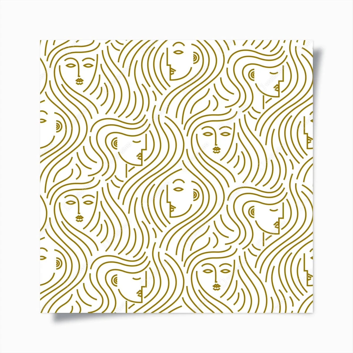 Poster goldene fließende gesichter nahtloses muster – Wallnifity® Poster goldene fließende gesichter nahtloses muster – Wallnifity®