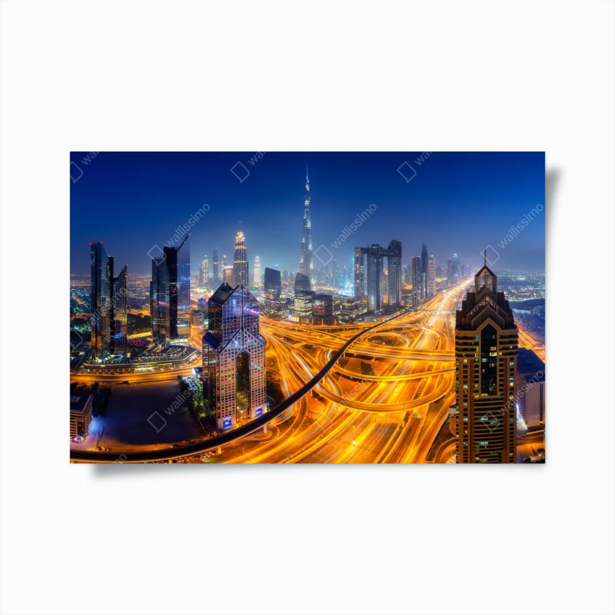 Poster panorama der nächtlichen skyline von Dubai – Wallnifity® Poster panorama der nächtlichen skyline von Dubai – Wallnifity®