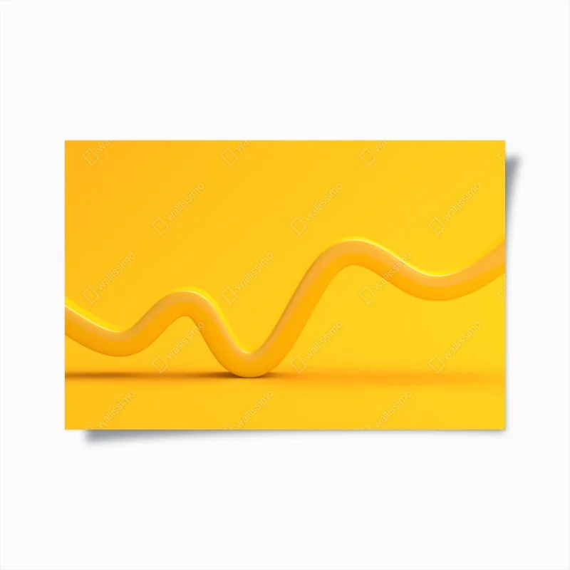 Poster sonnige gelbe 3d-abstrakte kurve
