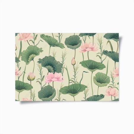 Poster sanfter lotusgarten botanisches muster – Wallnifity®
