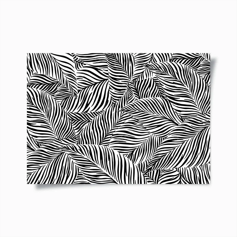 Poster monochromes tropisches blattmuster