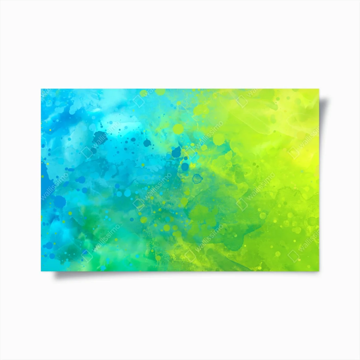 Poster lebhafte türkis und limetten aquarellspritzer – Wallnifity®