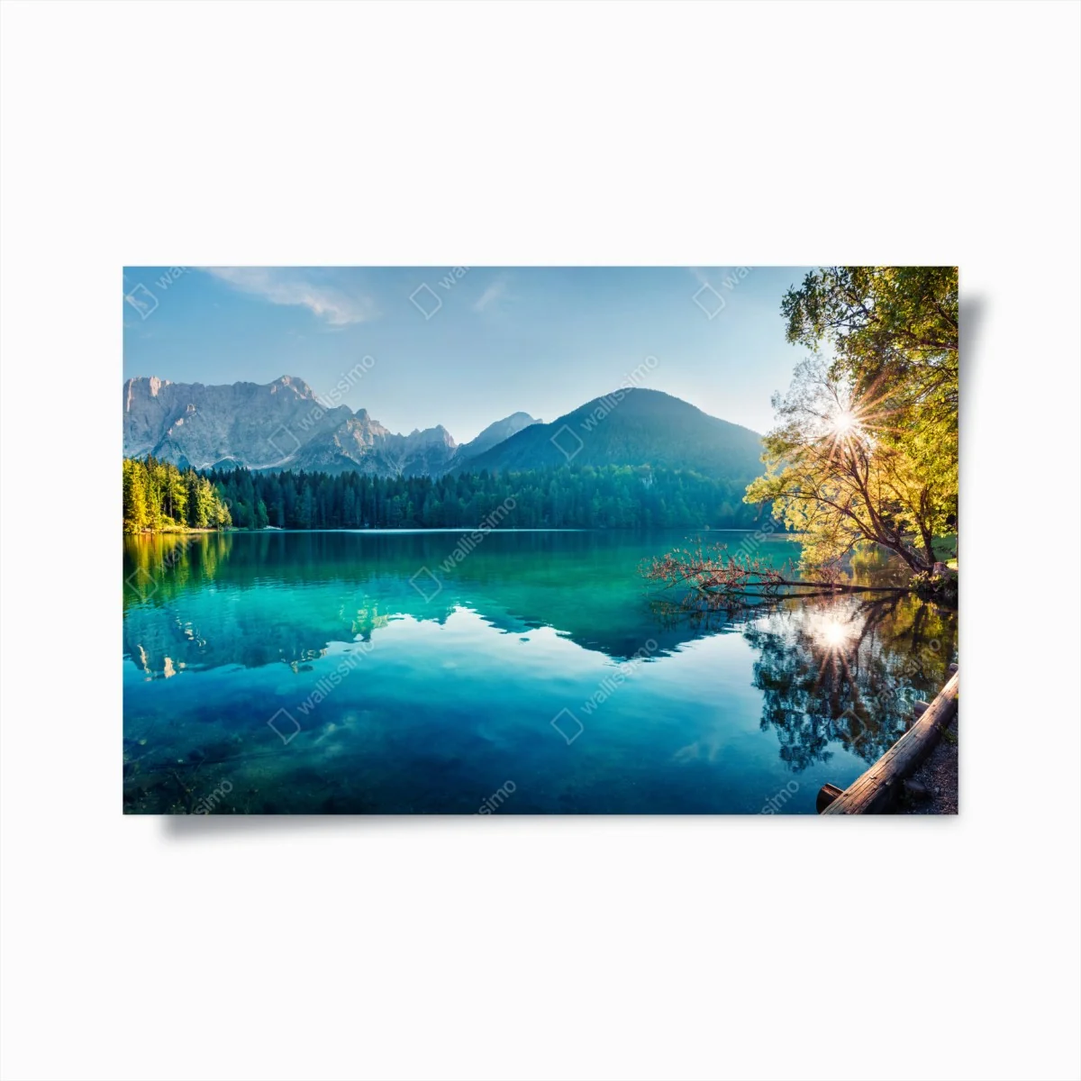 Poster sonniger Fusine see, Julische Alpen – Wallnifity® Poster sonniger Fusine see, Julische Alpen – Wallnifity®