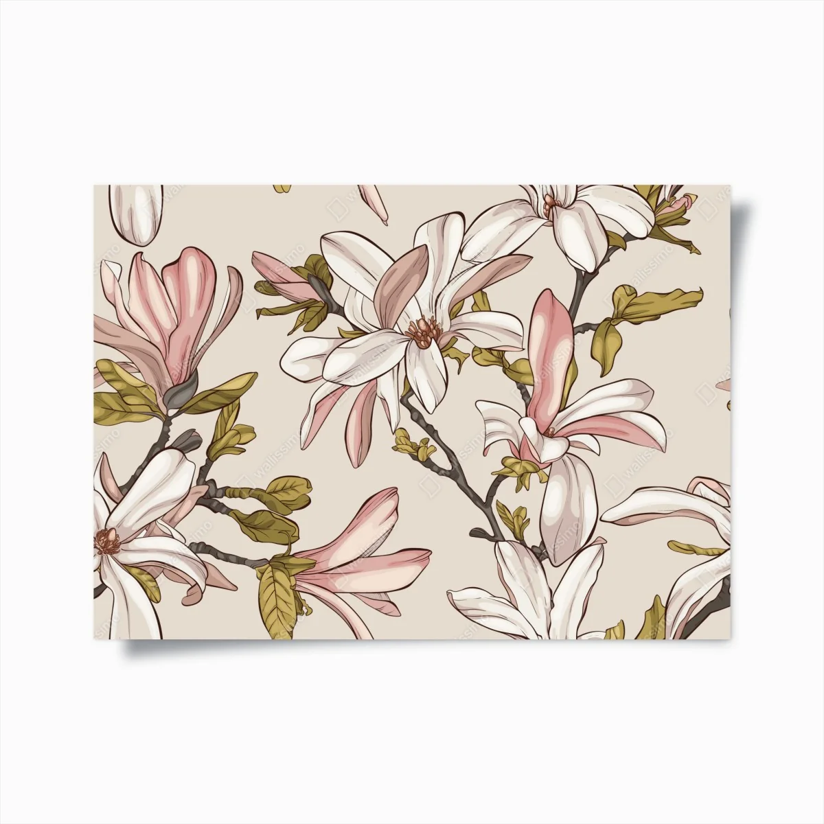 Poster pastell magnolien auf beigem grund – Wallnifity® Poster pastell magnolien auf beigem grund – Wallnifity®