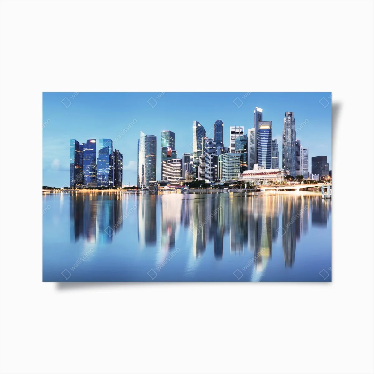 Poster moderne stadtskyline gespiegelt im wasser – Wallnifity® Poster moderne stadtskyline gespiegelt im wasser – Wallnifity®