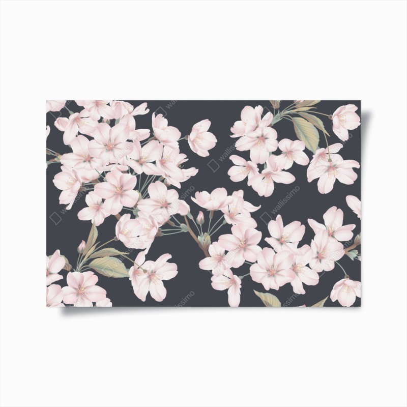 Poster zartes kirschblütenmuster