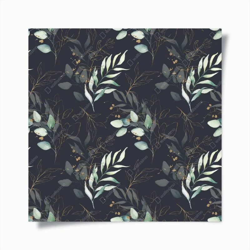 Poster mystisches porträt in blau und gold – Wallnifity®