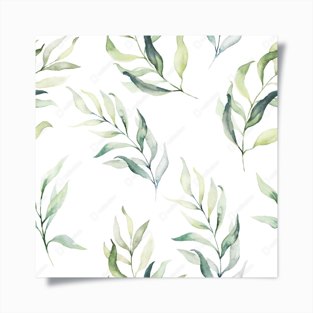 Poster sanftes aquarellmuster mit eukalyptusblättern – Wallnifity®