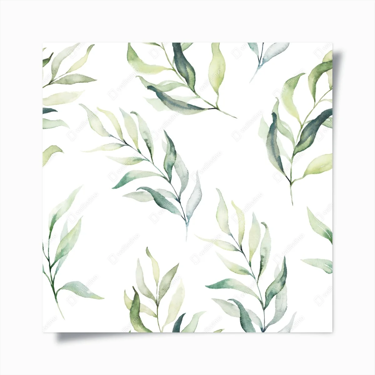 Poster sanftes aquarellmuster mit eukalyptusblättern – Wallnifity®