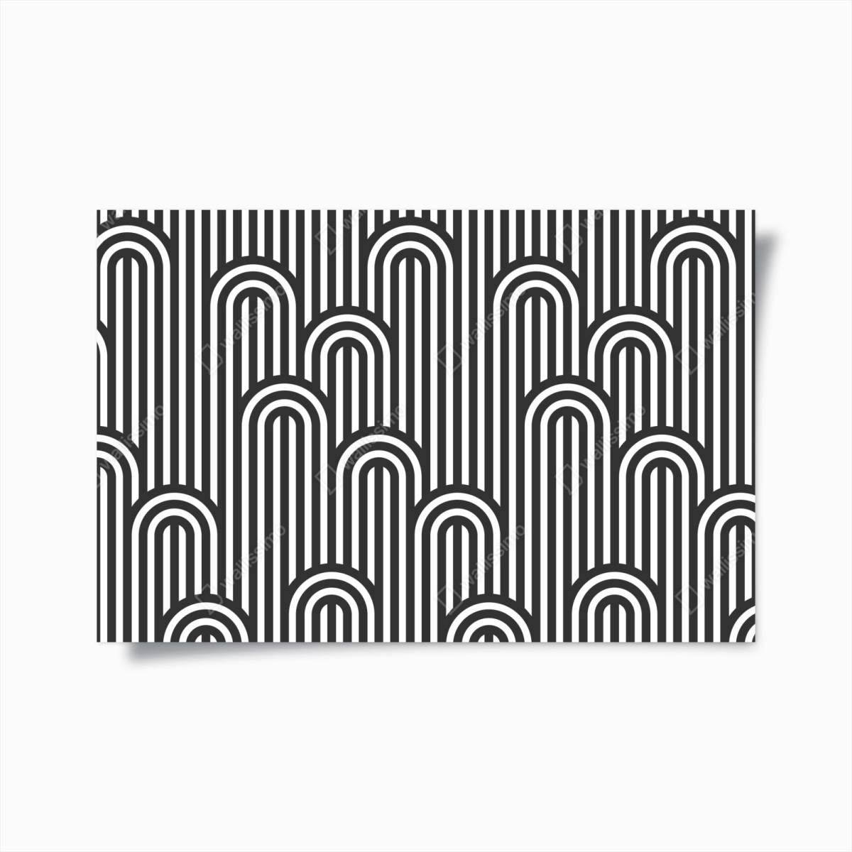 Poster schwarzweißes geometrisches streifenmuster – Wallnifity®