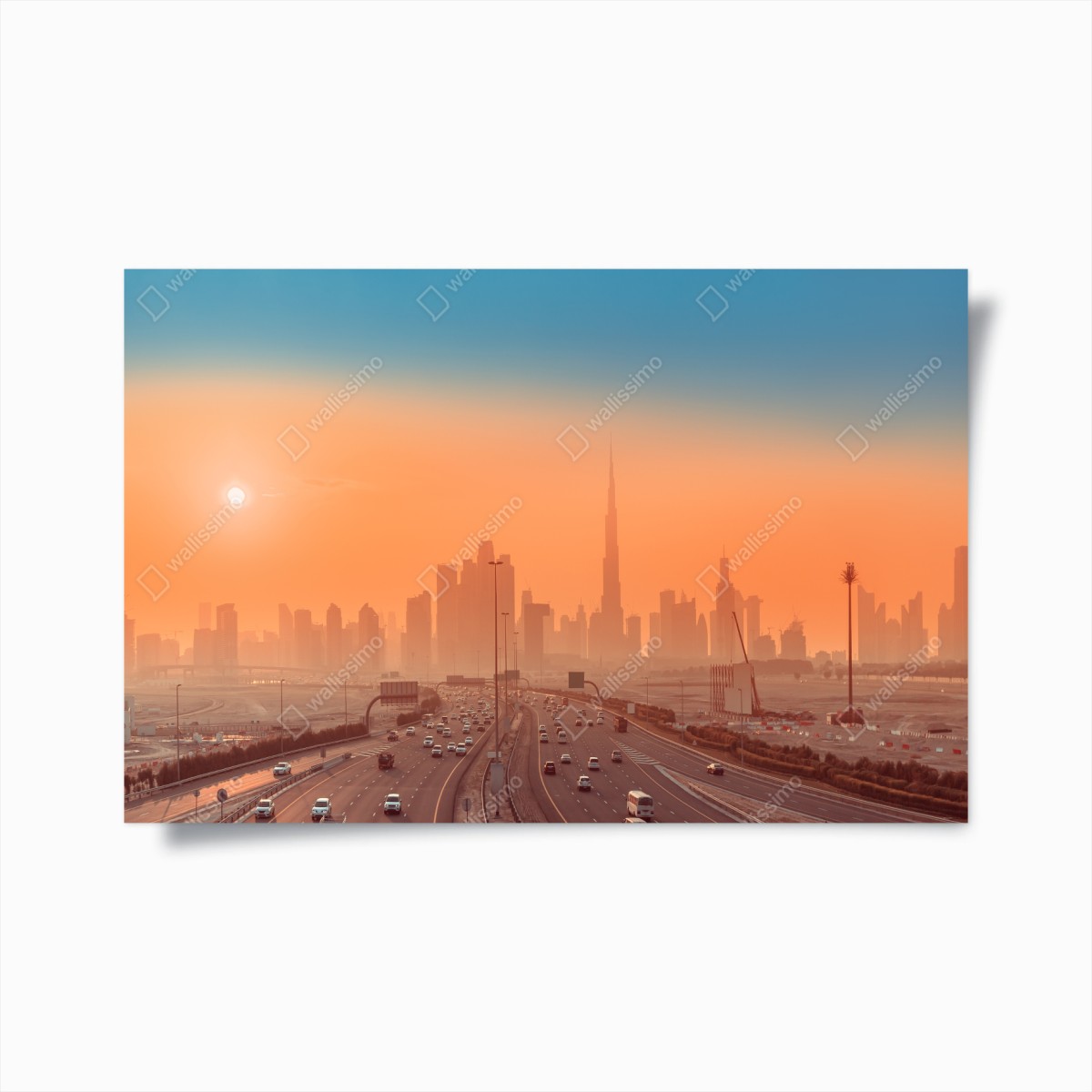 Poster Dubai skyline bei sonnenaufgang – Wallnifity®