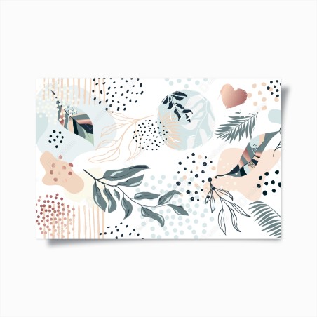 Poster pastellfarbenes botanisches abstraktes muster – Wallnifity®