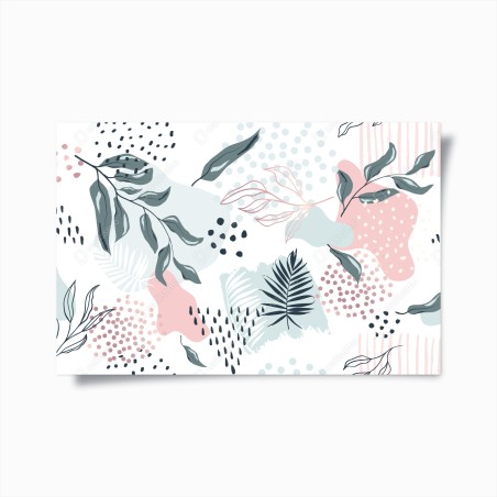 Poster pastellfarbenes botanisches abstraktes muster – Wallnifity®