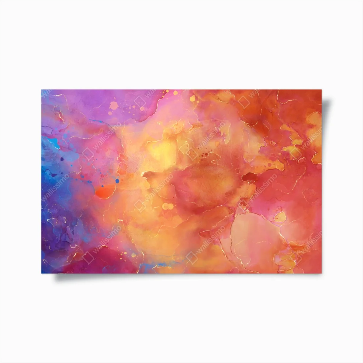 Poster lebhafte aquarell-abstraktion in warmen tönen – Wallnifity®