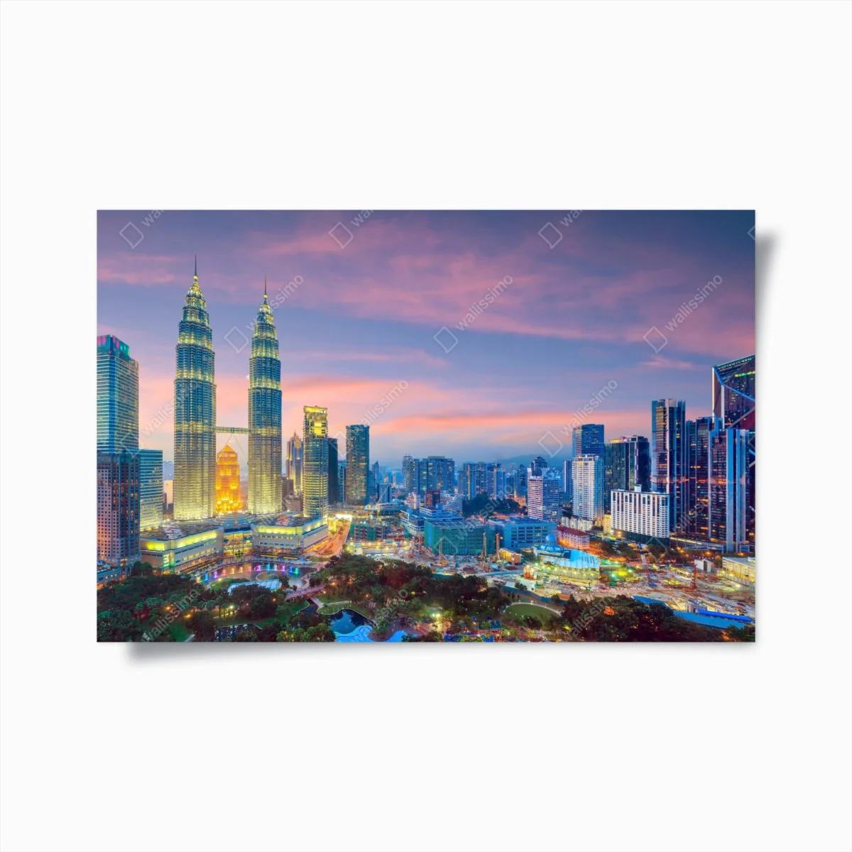 Poster Kuala Lumpur skyline bei dämmerung – Wallnifity®