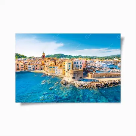 Poster sonniger Mittelmeerhafen – Wallnifity®