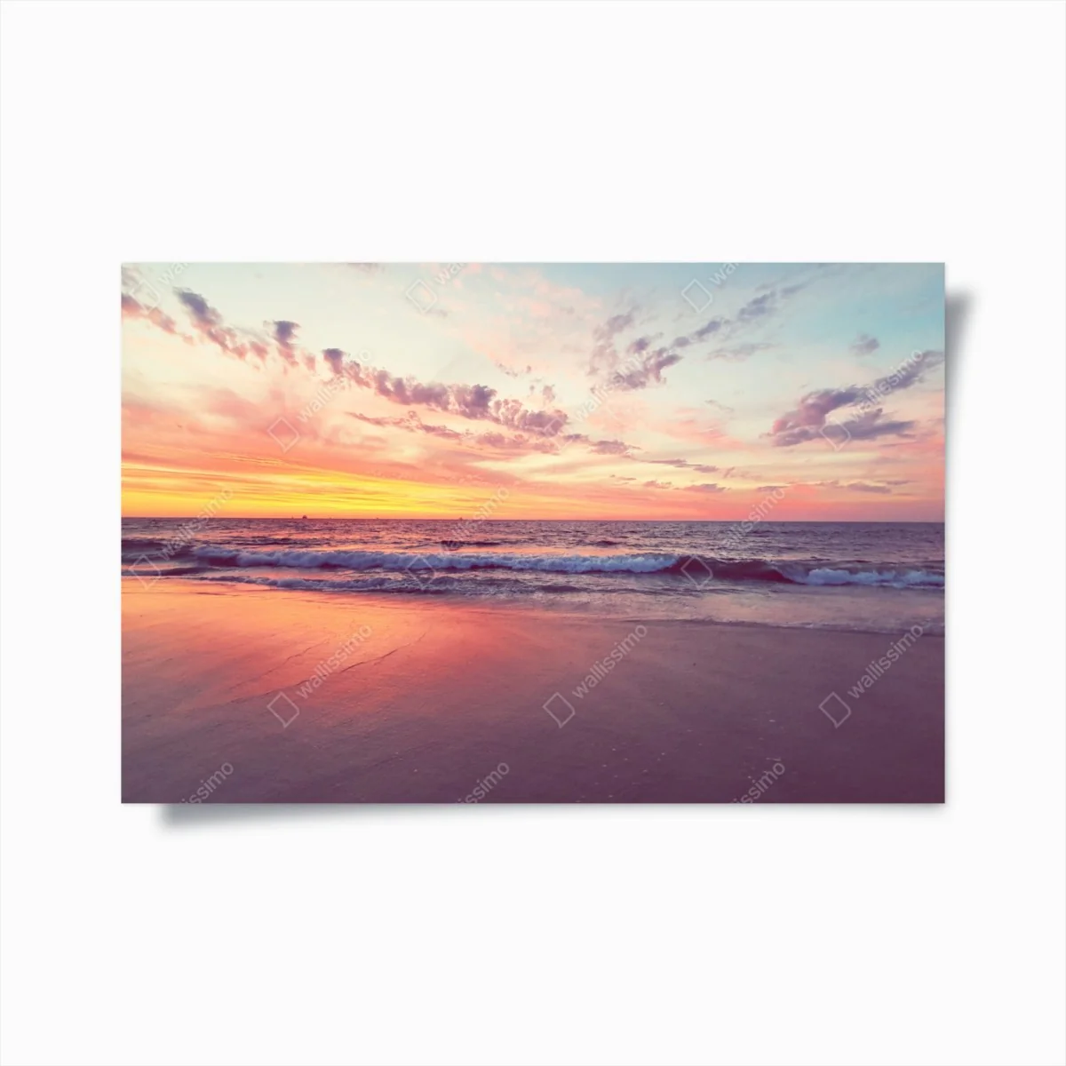Poster pastelliger sonnenuntergang über ruhigem meer – Wallnifity®
