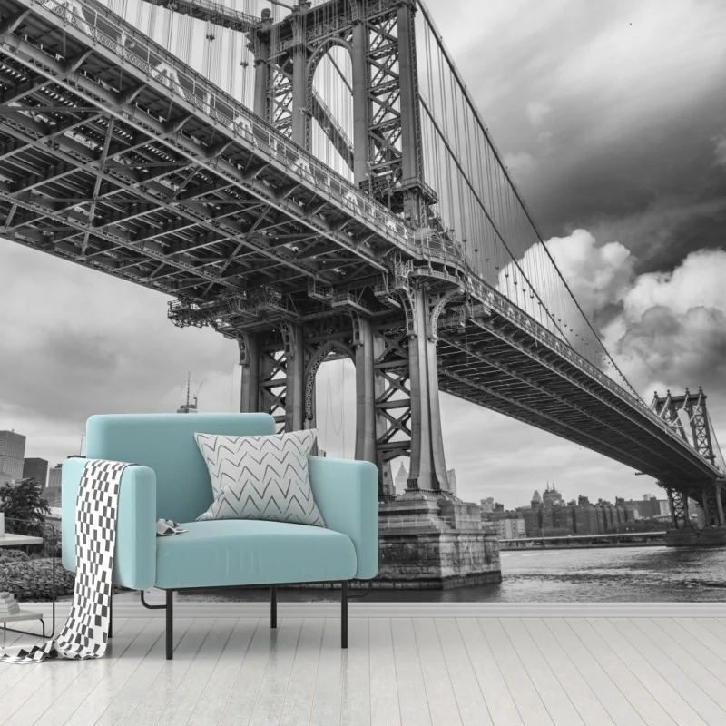 Fototapete blick auf die Manhattan Bridge und die skyline von New York